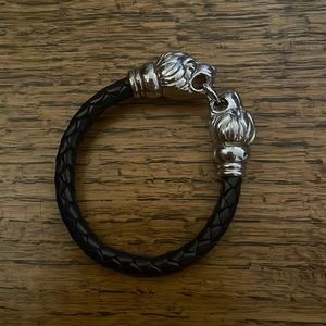 black and silver lion bracelet